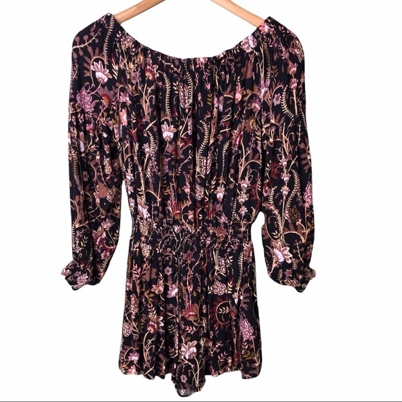 Free People Pretty and Free One Piece Shorts Romper Off the Shoulder Size Small - Picture 3 of 9